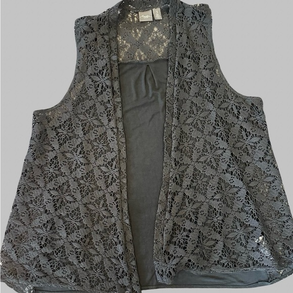 Chico’s Black Lace Vest - Picture 1 of 6